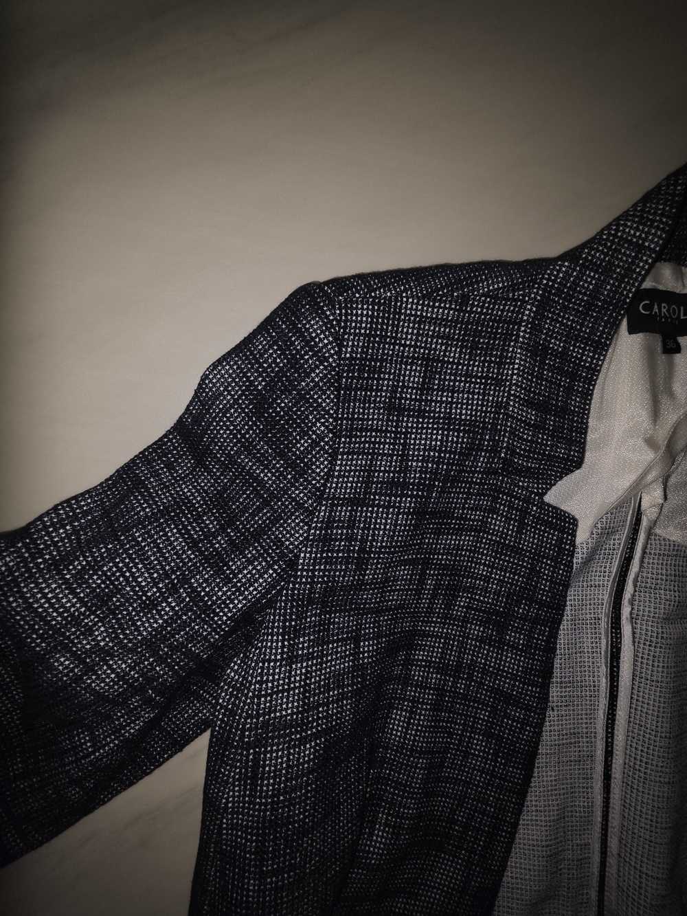 Carolina Navy Grid-Pattern Women's Blazer